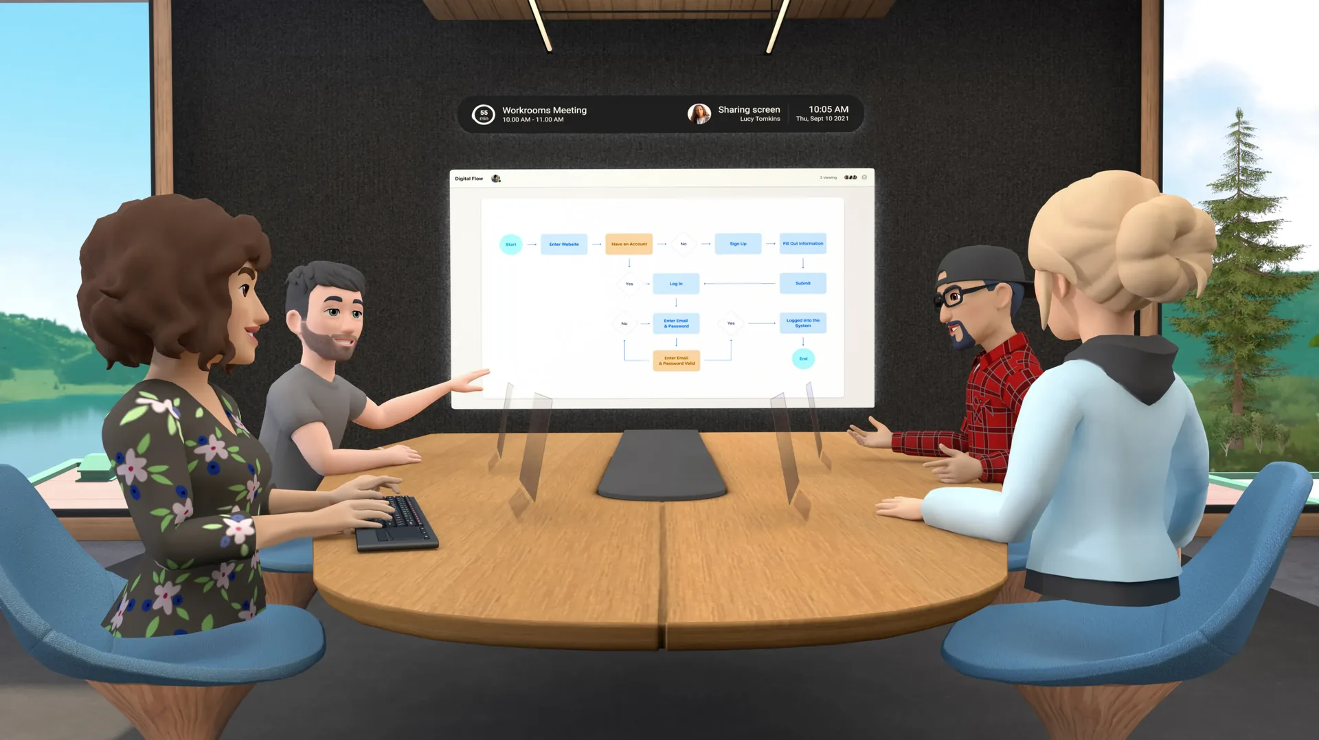Multi-user VR visual showing shared immersive collaboration